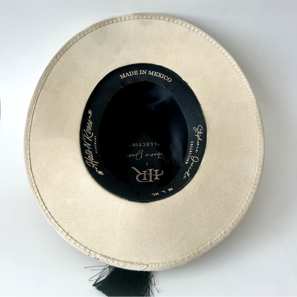 Hats N' Roses Stephanie Danielle Fedora Cowboy Hat Aurora Ivory Embroidered L - Picture 12 of 15